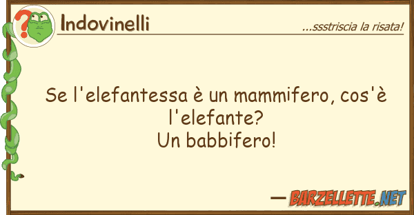 Indovinelli l'elefantessa è mammifero, cos'è