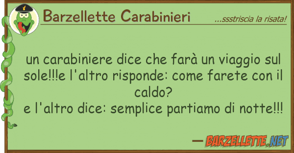 Barzellette Carabinieri carabiniere dice farà viaggio