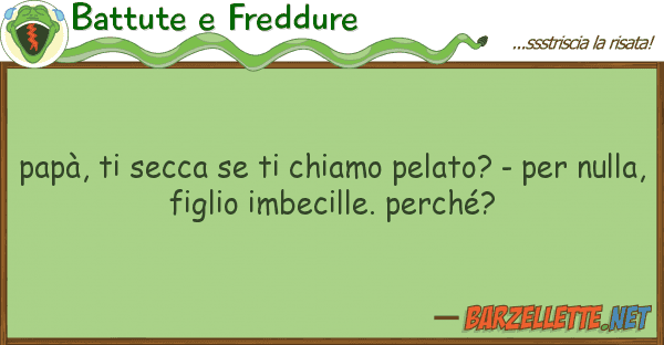 Battute e Freddure papà, secca chiamo pelato? - p