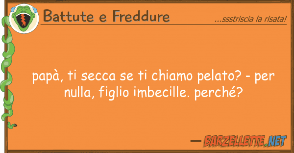 Battute e Freddure papà, secca chiamo pelato? - p