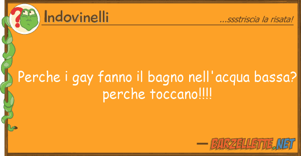Indovinelli perche gay fanno bagno nell'acqua b