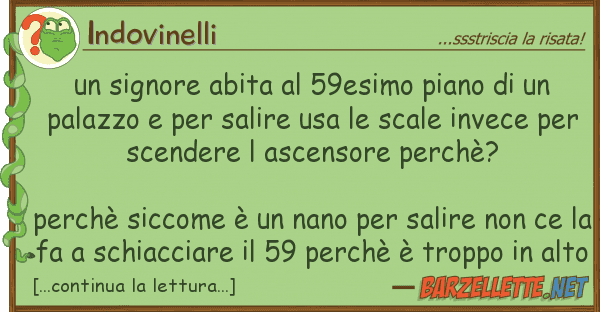 Indovinelli signore abita 59esimo piano