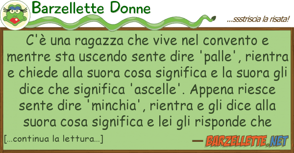 Barzellette Donne c'è ragazza vive convento