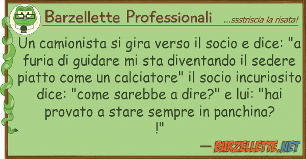 Barzellette Professionali camionista gira verso socio d