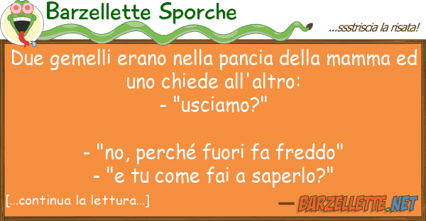 Barzellette Sporche due gemelli erano pancia mam