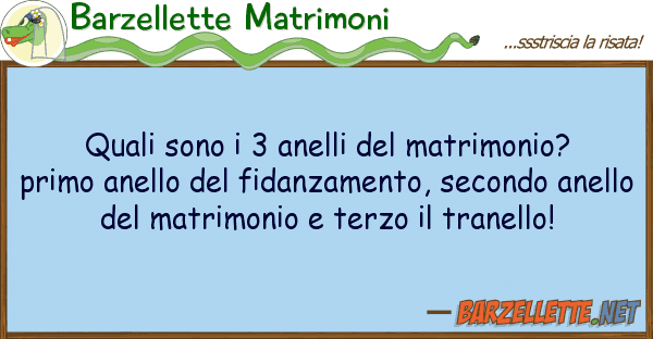 Barzellette Matrimoni quali sono 3 anelli matrimonio? pr