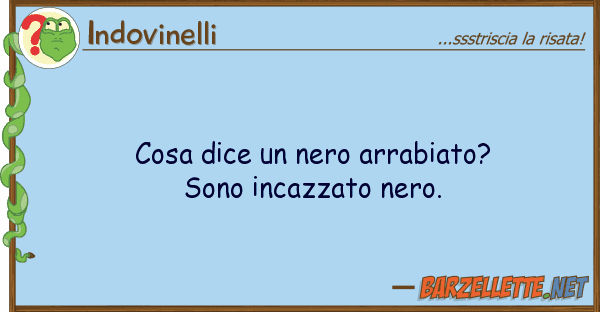 Indovinelli cosa dice nero arrabiato? sono incazz