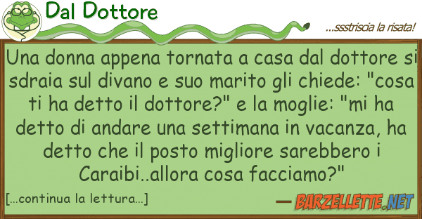 Dal Dottore donna appena tornata casa dott
