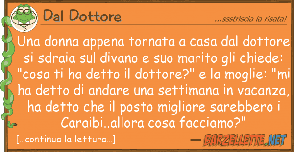 Dal Dottore donna appena tornata casa dott