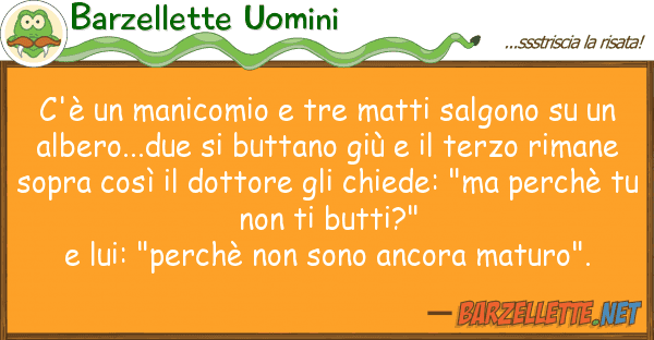 Barzellette Uomini c'è manicomio tre matti salgono