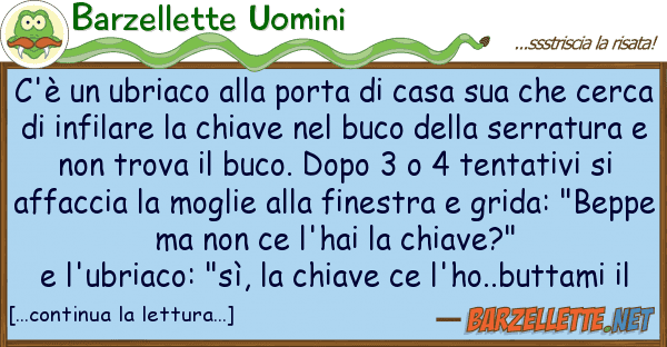 Barzellette Uomini c'è ubriaco porta casa