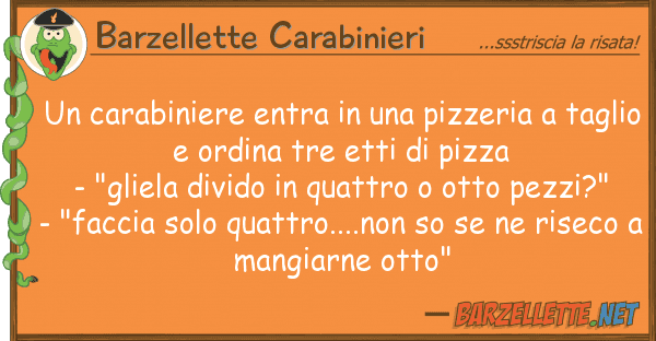 Barzellette Carabinieri carabiniere entra pizzeria t