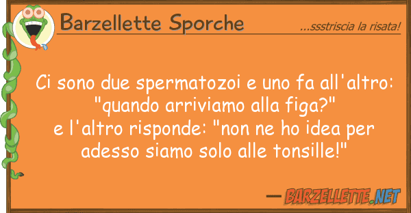 Barzellette Sporche sono due spermatozoi fa all'alt