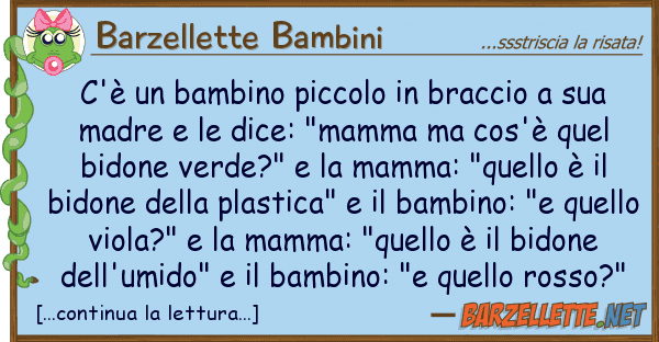 Barzellette Bambini c'è bambino piccolo braccio