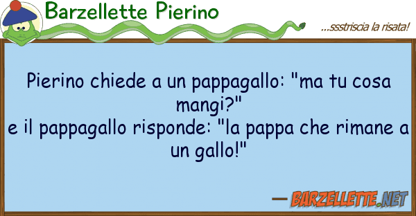 Barzellette Pierino pierino chiede pappagallo: "ma