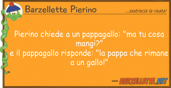 Barzellette Pierino pierino chiede pappagallo: "ma