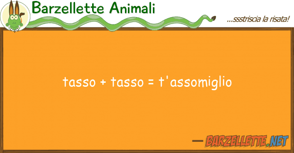 Barzellette Animali tasso + tasso = t'assomiglio