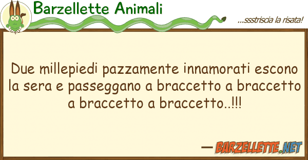 Barzellette Animali due millepiedi pazzamente innamorati esc