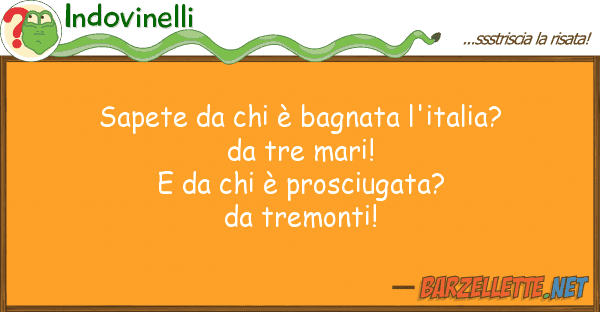 Indovinelli sapete è bagnata l'italia? tr