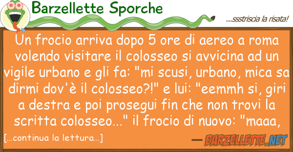 Barzellette Sporche frocio arriva dopo 5 ore aereo r