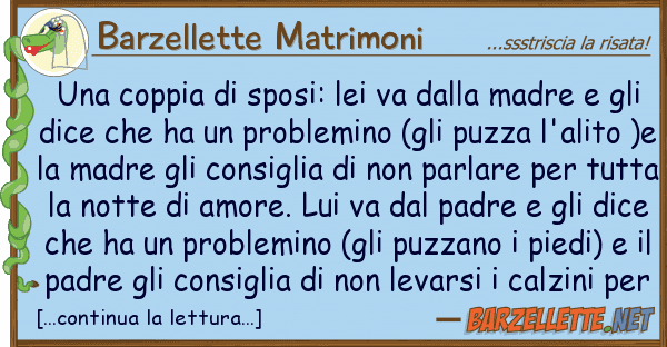 Barzellette Matrimoni coppia sposi: va madre
