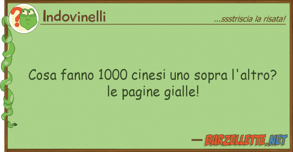 Indovinelli cosa fanno 1000 cinesi sopra l'altro