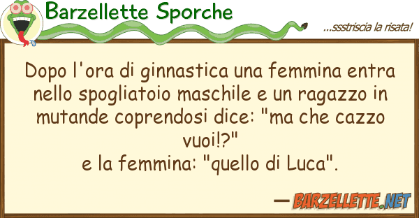 Barzellette Sporche dopo l'ora ginnastica femmina ent