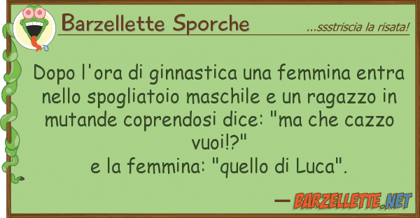 Barzellette Sporche dopo l'ora ginnastica femmina ent