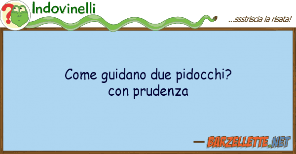 Indovinelli guidano due pidocchi? prudenza