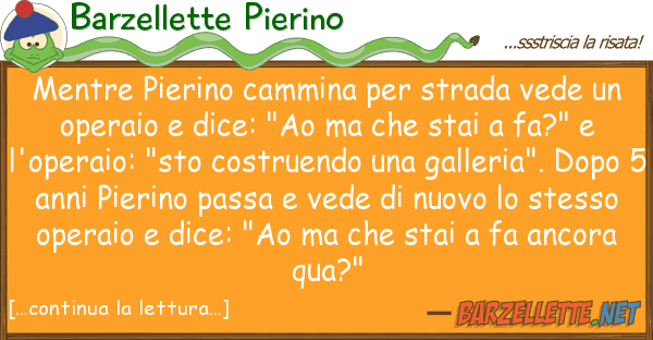 Barzellette Pierino mentre pierino cammina strada vede u