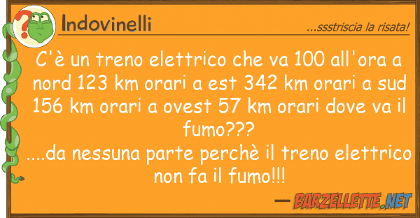 Indovinelli c'è treno elettrico va 100 all'o