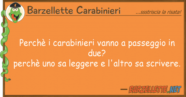Barzellette Carabinieri perchè carabinieri vanno passeggio