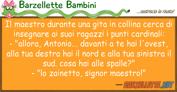 Barzellette Bambini maestro durante gita collina