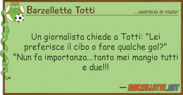 Barzellette Totti giornalista chiede totti: "lei pref