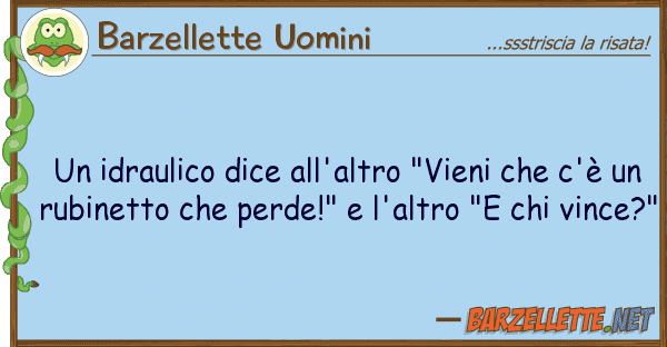 Barzellette Uomini idraulico dice all'altro "vieni