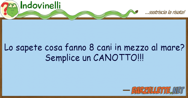 Indovinelli sapete cosa fanno 8 cani mezzo