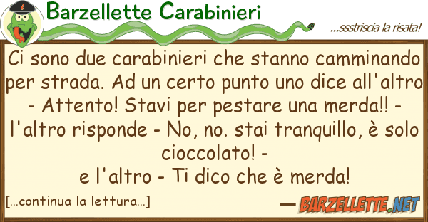 Barzellette Carabinieri sono due carabinieri stanno cammi
