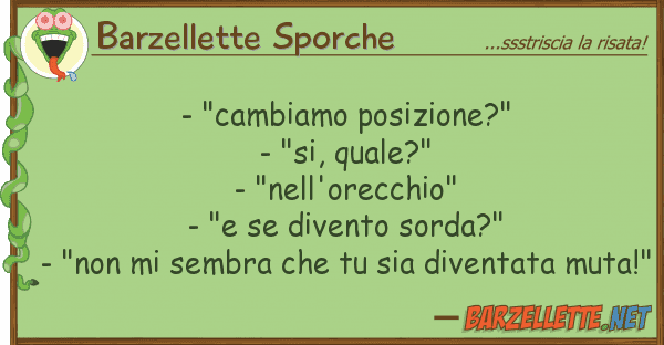 Barzellette Sporche - "cambiamo posizione?" - "si, quale?"