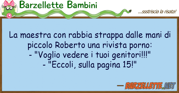 Barzellette Bambini maestra rabbia strappa mani