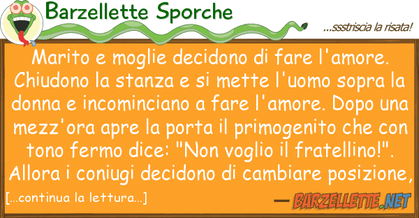 Barzellette Sporche marito moglie decidono fare l'amore