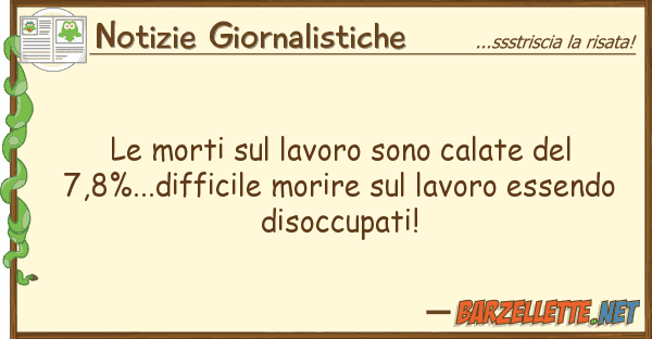 Notizie Giornalistiche morti lavoro sono calate 7,8%
