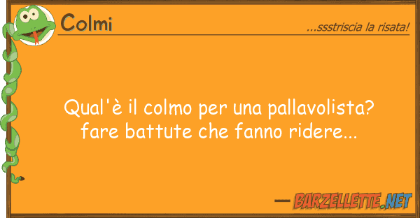 Colmi qual'è colmo pallavolista? f