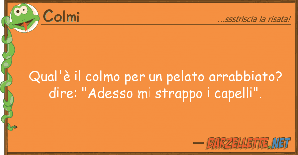 Colmi qual'è colmo pelato arrabbiat