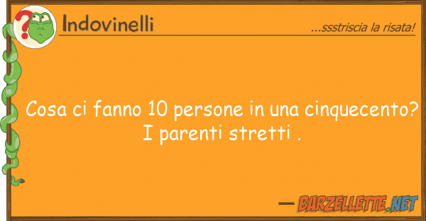 Indovinelli cosa fanno 10 persone cinquece