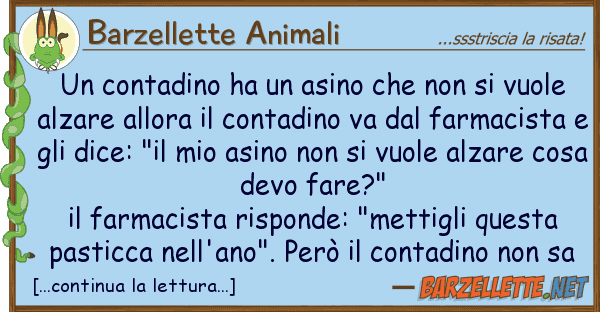 Barzellette Animali contadino ha asino vuol