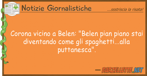 Notizie Giornalistiche corona vicino belen: "belen pian piano