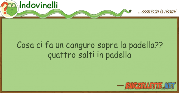 Indovinelli cosa fa canguro sopra padella??
