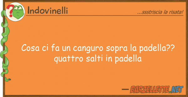 Indovinelli cosa fa canguro sopra padella??
