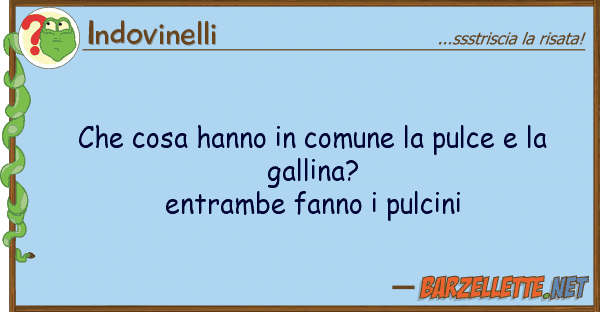 Indovinelli cosa hanno comune pulce g