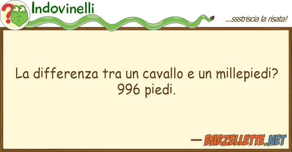 Indovinelli differenza cavallo millep